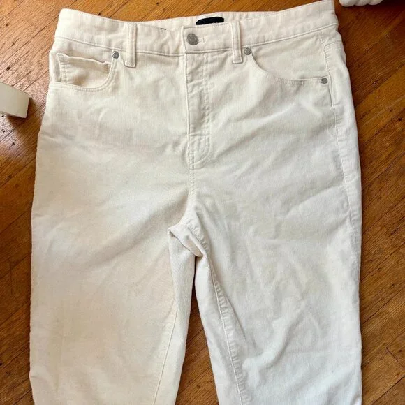 Talbots Corduroy Straight Leg Pants in Winter White Size 10 - Picture 1 of 4